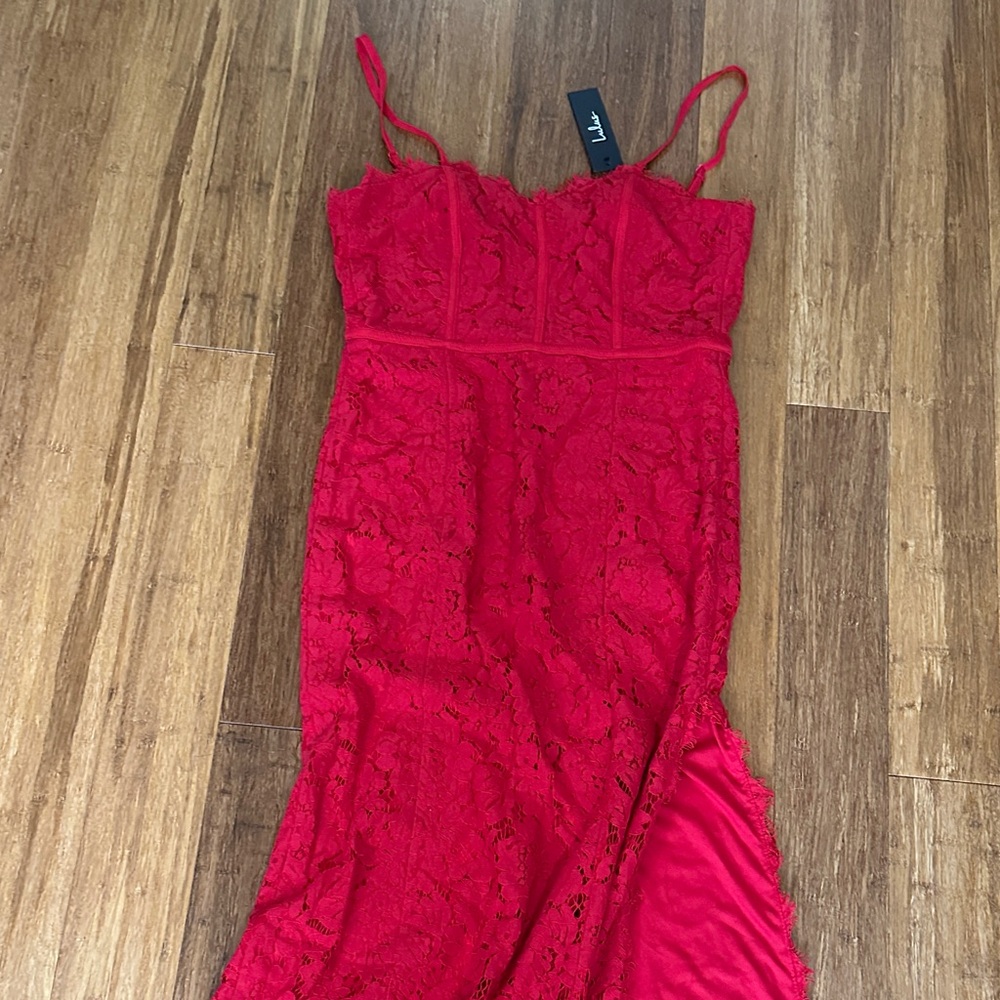 LAST CHANCE OFFER: Lulu's Red Sheath Cocktail Dress with Spaghetti Straps